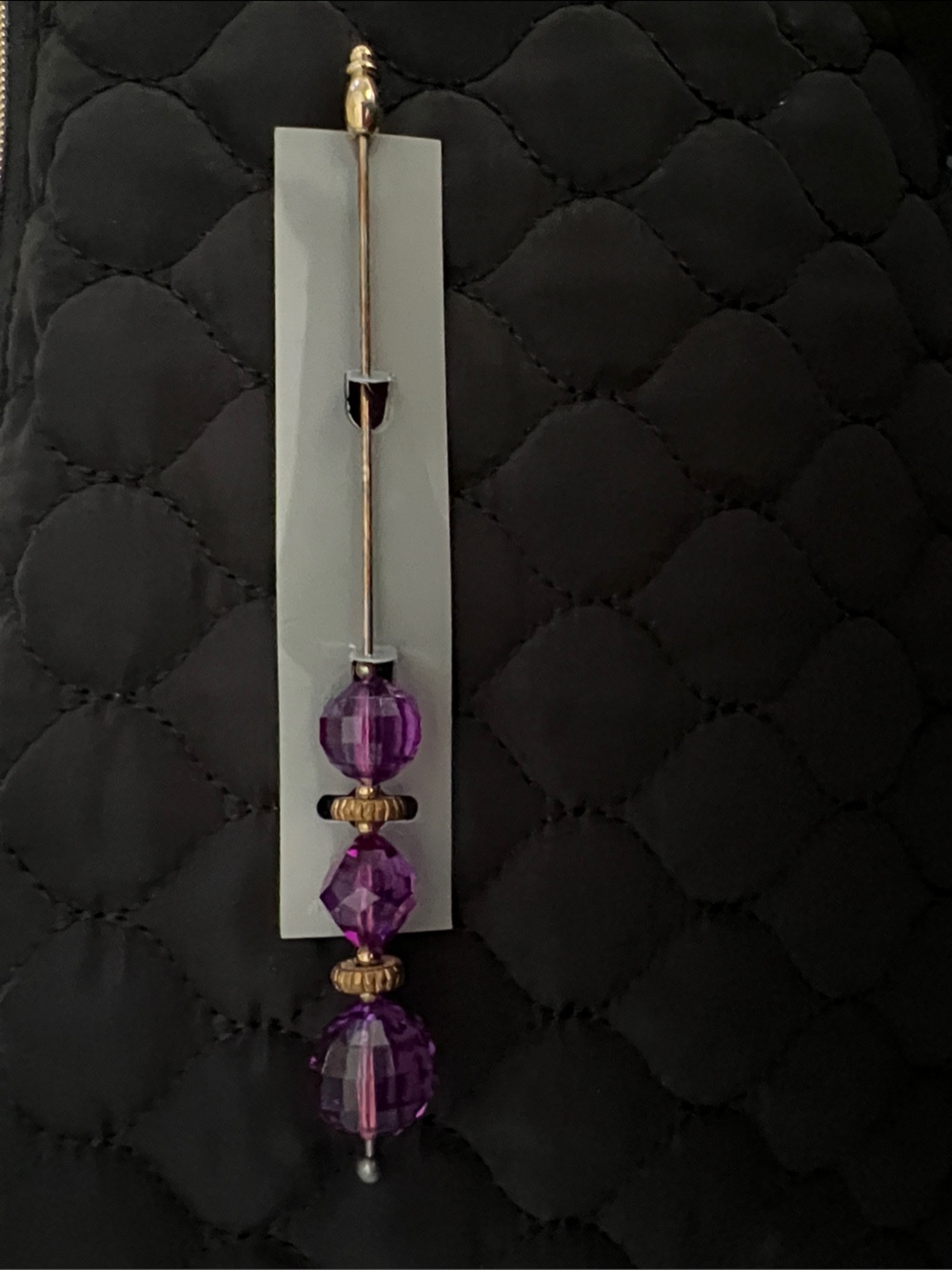 Purple Beaded Scarf Stick Accessory 80s